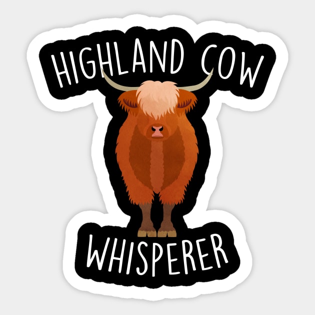 Highland Cow Whisperer Sticker by Psitta